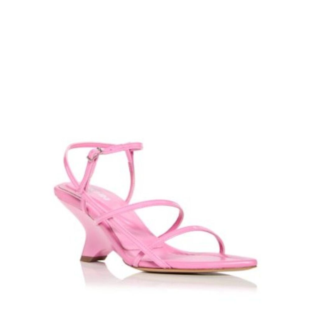 GIA BORGHINI Womens Pink Strappy Padded Gia Pointed Toe Leather Heeled Sandal 40 - Picture 1 of 4